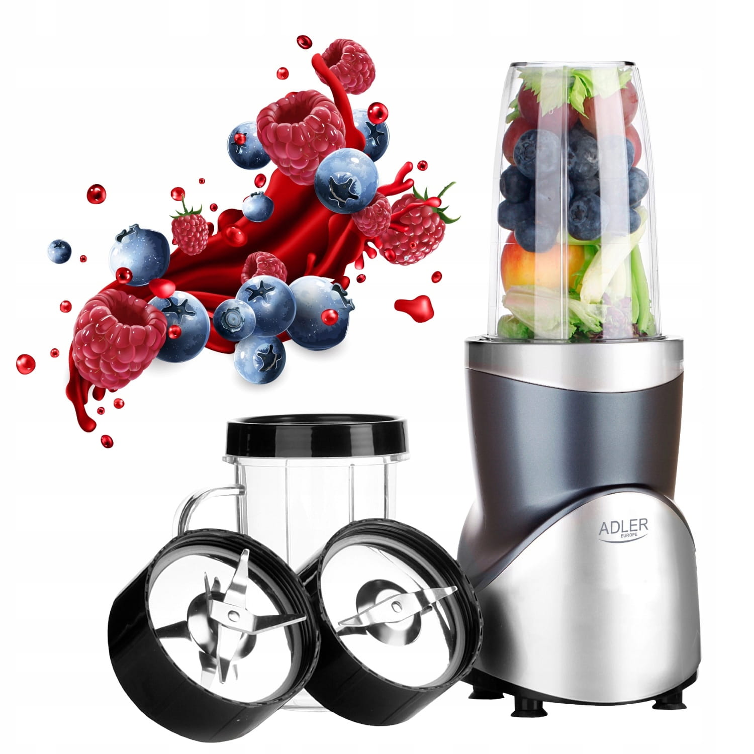 Blender do smoothie Adler AD 4084 500W/1200W BPA-free 4 pojemniki