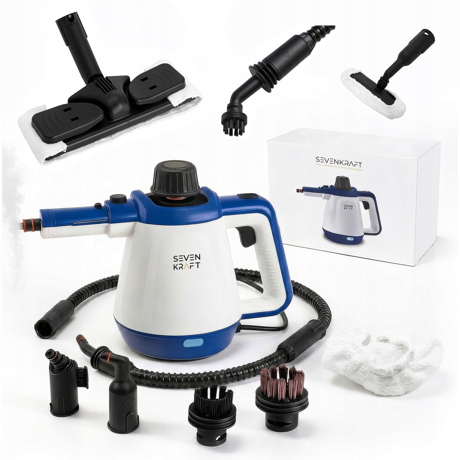 Czyścik parowy 2000W z 13 końcówkami do czyszczenia bez chemii SK 7093b